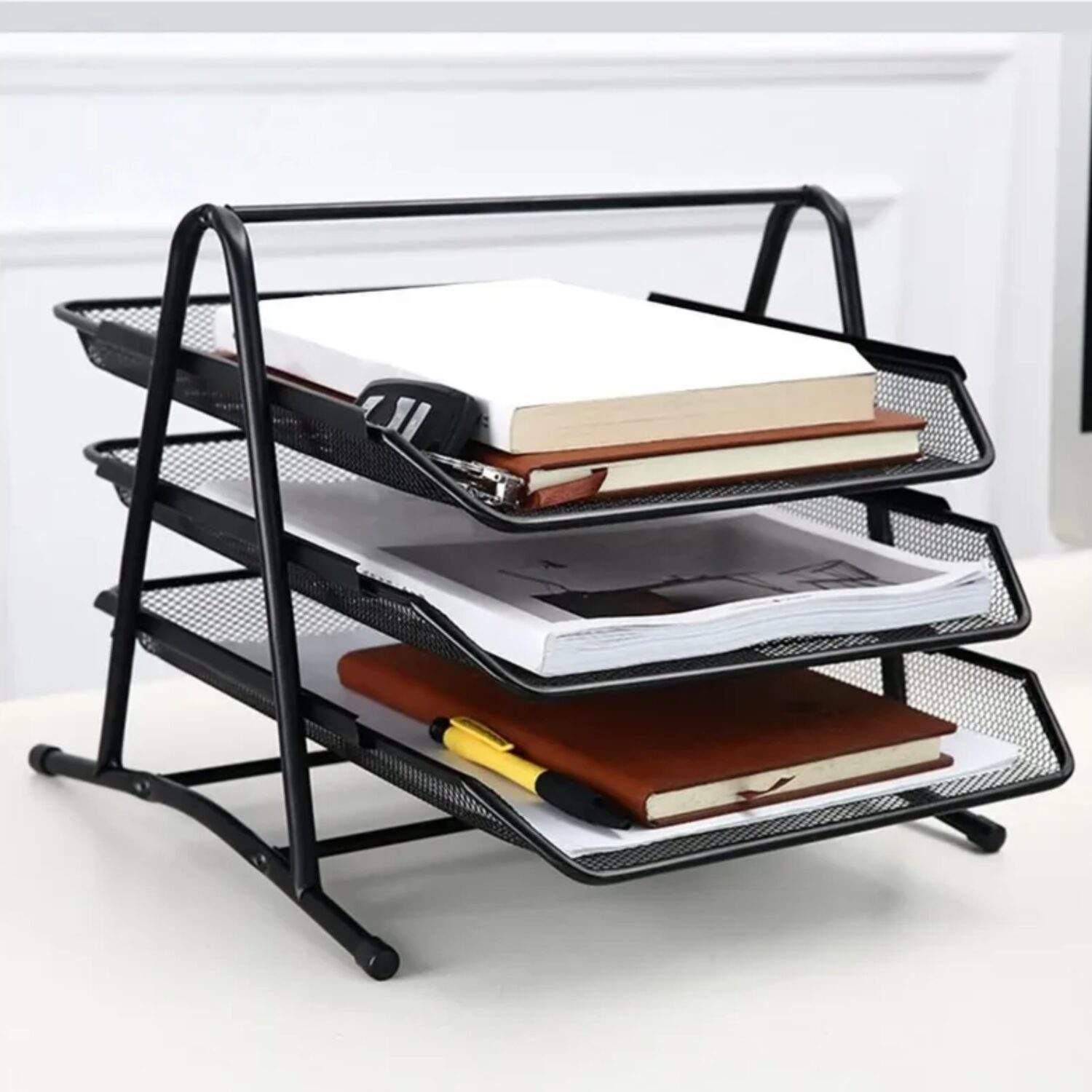 TAMAÑO CATALOGO VIRTUAL (48) ORGANIZADOR DE ESCRITORIO DE METAL 3 NIVELES - Imagen 1