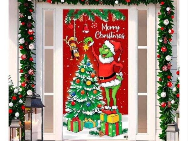 FUNDA NAVIDEÑA DE PUERTA GRANDE 🎄🎅🏻