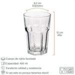 SET DE 6 VASOS DE VIDRIO GRUESO RESISTENTA FACETADO HORSE - Imagen 4