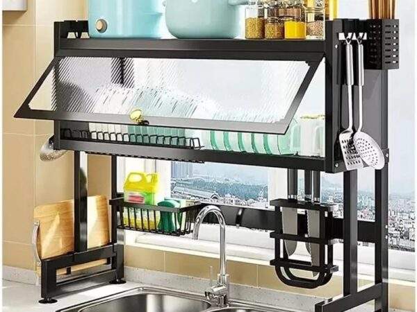 ESCURRIDOR DE PLATOS PARA FREGADERO CON TAPA