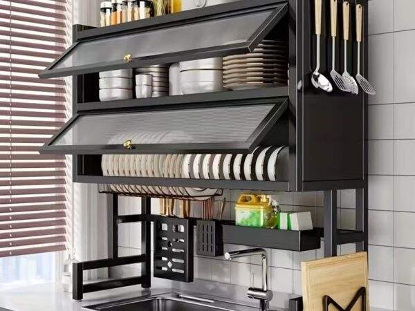 ESCURRIDOR DE PLATOS DOBLE CON TAPA