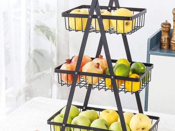 FRUTERO DE METAL DE 3 NIVELES