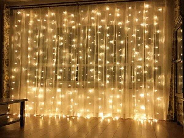 LUCES CORTINA ÁRBOL 3X2 AMBAR