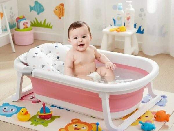 BAÑERA PLEGABLE CON ALMOHADA