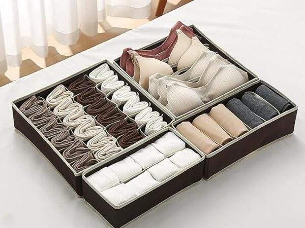 SET X 4 PIEZAS DE ORGANIZADORES DE ROPA INTERIOR PLEGABLE