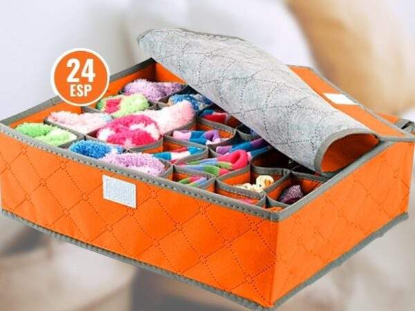 ORGANIZADOR DE ROPA INTERIOR CON TAPA DE 24 ESPACIO