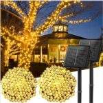 TIRA DE LUCES LED NAVIDEÑAS CON PANEL SOLAR 25 METROS