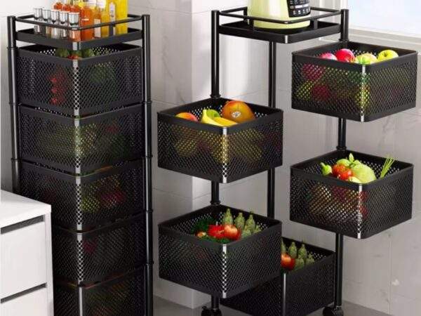 CESTA VERDULERO DE ALMACENAMIENTO DE ACERO DE 5 NIVELES
