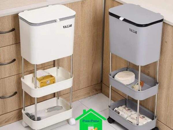 TACHO DE BASURA CON CARRITO ORGANIZADOR