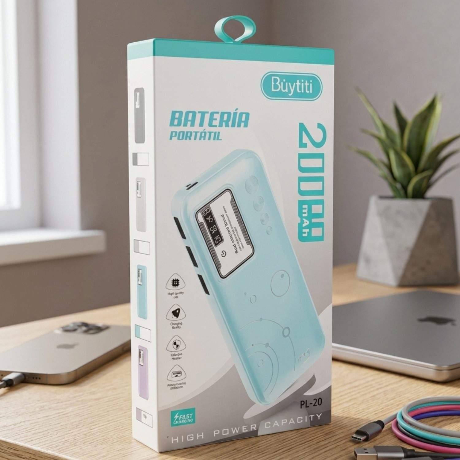 B (13) POWER BANK 20000 MHA CON LINTERNA - Imagen 1