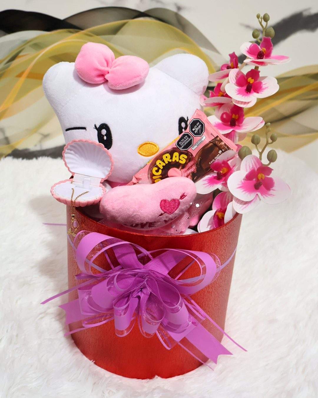 Agregar un título (32) COMBO HELLO KITTY CON ORQUIDEAS - Imagen 1