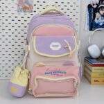 MOCHILA COREANA CON BOLSITO 0760 