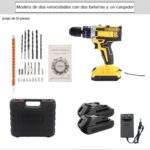 JUEGO DE TALADRO INALAMBRICO DOBLE BATERÍA 21V  - Imagen 3