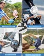 VENTILADOR CON CLIP 5 VELOCIDADES RECARGABLE - Imagen 4