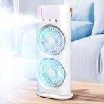 VENTILADOR DOBLE ASPA CON LUCES LED Y HUMIDIFICADOR  - Imagen 2