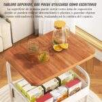 CARRITO ORGANIZADOR METÁLICO CON MESA DE MADERA  - Imagen 4