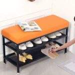 ZAPATERA MODERNA CON ASIENTO TAPIZADO