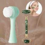 KIT FACIAL LIMPIADOR Y RODILLO MASAJEADOR 2 EN 1 PARA ROSTRO 