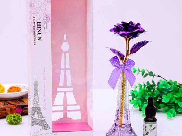 FLORERO DE CON ROSAS DE METAL