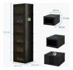 ZAPATERA PLEGABLE ACRÍLICA DE 6 NIVELES NEGRA  - Imagen 4