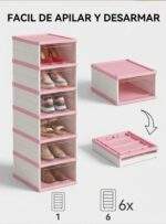 ZAPATERA PLEGABLE ACRÍLICA DE 6 NIVELES ROSA  - Imagen 4