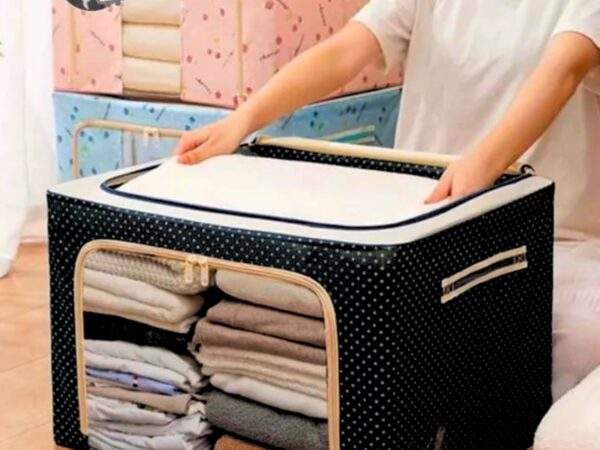 CAJA ORGANIZADORA DE TELA CON CIERRE CON DISEÑO