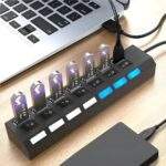 HUB USB MULTIPLES DE 7 PUERTOS INDEPENDIENTE