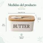 MANTEQUILLERA CON TAPA DE BAMBÚ Y UTENSILIO  - Imagen 3
