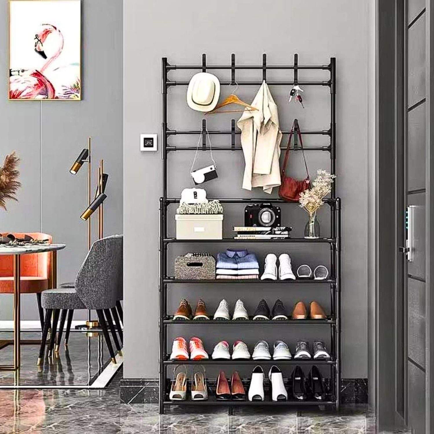Zapatera organizadora con perchero 5 niveles ZAPATERA ORGANIZADORA CON PERCHERO 5 NIVELES - Imagen 1
