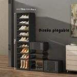 ZAPATERA NEGRA PLEGABLE DE 9 NIVELES DOBLE PARA 18 PARES - Imagen 3