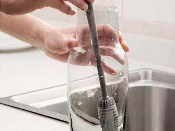 CEPILLO DE SILICONA PARA LIMPIEZA DE BOTELLA X2