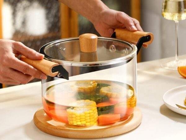 OLLA DE VIDRIO CON ASA
