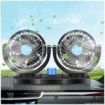 MINI VENTILADOR DE AUTO DOBLE CABEZAL CON GIRO 360° - Imagen 2