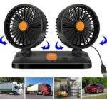 MINI VENTILADOR DE AUTO DOBLE CABEZAL CON GIRO 360° - Imagen 3