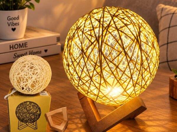LAMPARA LUNA RETRO TEJIDO