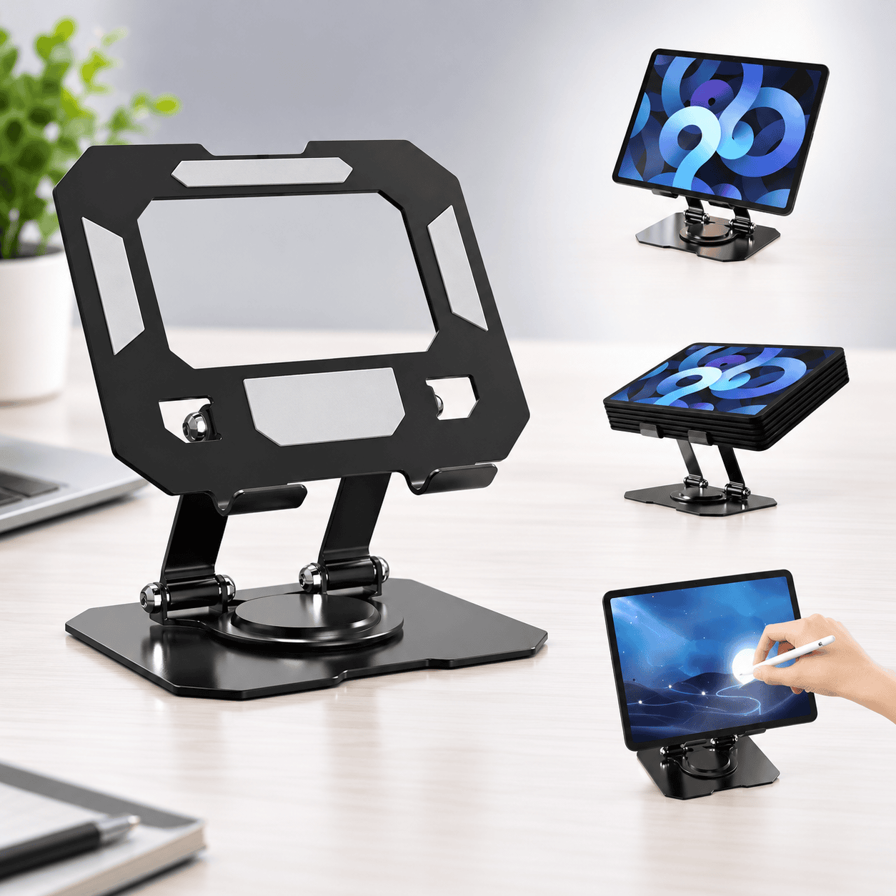Soporte ajustable en espacio de trabajo moderno SOPORTE 360° PARA TABLET IPAD - Imagen 1